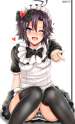 s - 2139399 - 1girl alternate_costume bad_id black_dress black_hair black_legwear bow dress enmaided hair_bow hair_ornament heart heart_hair_.jpg