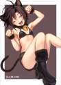 s - 2227672 - 1girl animal_ears antenna_hair armpits bell black_hair cat_ears cat_tail closed_eyes idolmaster jpeg_artifacts kikuchi_makoto m.jpg