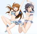 s - 1487850 - 2girls absurdres antenna_hair armpits ass bikini black_eyes black_hair blue_eyes breasts brown_hair cleavage headphones headset.jpg