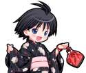 s - 151718 - 1girl antenna_hair black_hair blue_eyes idolmaster japanese_clothes kikuchi_makoto kimono nekopuchi solo yukata.jpg