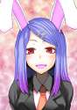 blush bunny_ears collared_shirt gradient_hair hair_ornament hairclip long_hair multicolored_hair necktie purple_hair red_eyes smile toobane touhou-d3863d3e1a5f725e96a03437445265bc.jpg