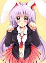 _ animal_ears blazer bunny_ears cat_pose juugoya_neko long_hair necktie paw_pose pleated_skirt purple_hair red_eyes skirt solo tears touhou-dbce7473c4352100a203b90783d9a971.jpg