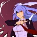 bad_id blazer bunny_ears danmaku formal hair_over_one_eye looking_down necktie nisshi purple_hair rabbit_ears red_eyes touhou-830788d56c6dd694c41b5f284d8a62c3.jpg