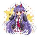 animal_ears blazer bunny_ears duji_amo headphones listening_to_music long_hair necktie purple_hair rabbit_ears red_eyes solo touhou-6bccb0c0ed8ed1d69eb1a00cee5e2461.jpg