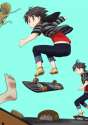 s - 512418 - 1girl antenna_hair barefoot casual denim failure feet hagiwara_yukiho idolmaster jeans kikuchi_makoto no_socks pants shoes skate.jpg