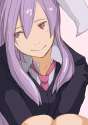 animal_ears bunny_ears bust face long_hair necktie purple_hair rabbit_ears red_eyes sketch smile solo touhou yura-77539e370de9c2609a18b64e59ae67d6.jpg