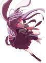 bad_id blazer bunny_ears finger_gun highres lavender_hair long_hair necktie pleated_skirt rabbit_ears red_eyes skirt touhou yudofu-c74d28871fb20eecf91d750426f3f00c.jpg