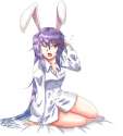 bad_id bottomless bunny_ears hiba_(artist) hiba_(p-p-purin) long_hair no_pants purple_hair rabbit_ears red_eyes solo touhou-8a0d615fe7de380dafa390ef5d582da0.jpg