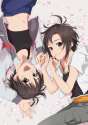 1038786 - _d 2girls black_hair blush clone dual_persona holding_hands idolmaster idolmaster_2 jacket kikuchi_makoto lying messy_hair midriff multiple_girls navel open_clothes open_mouth petals rotational_symmetry short.jpg