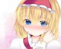 1girl blonde_hair blue_eyes capelet face hairband hammer_7(sunset_beach) lolita_hairband short_hair solo touhou-010533bbf0f4a996bb0bbc52a6ed4565.jpg