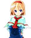 1girl blue_eyes capelet female hairband long_sleeves necktie smile solo takara_akihito touhou white_background-347d1aafdd746d9a6e324e18e9562c21.jpg