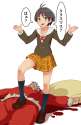 s - 956308 - 1boy 1girl antenna_hair blood idolmaster kikuchi_makoto kneehighs kyoudyu santa_claus school_uniform skirt translated.jpg