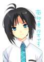 s - 701572 - _3 1girl androgynous antenna_hair black_hair blue_eyes bob_cut face head_tilt idolmaster idolmaster_2 kikuchi_makoto necktie pla.jpg