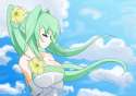 s - 2042407 - 1girl choujigen_game_neptune cloud flower green_hair green_heart hair_flower hair_ornament highres mimelex neptune_(series) pur.png
