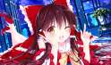 1girl ;d bow brown_eyes brown_hair cherry_blossoms detached_sleeves dress hair_bow hair_tubes hand_on_own_cheek high_heels long_hair looking_at_viewer lying marimo_moka night on_stomach one_eye_closed open_mou.jpg