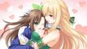 s - 2952196 - 2girls between_breasts blonde_hair blue_eyes blush bow breasts brown_hair choujigen_game_neptune cleavag.jpg