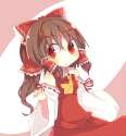 brown_eyes detached_sleeves female hair_ribbon japanese_clothes miko red_eyes ribbon rowtan solo touhou-f4d408e36c7ddf6c7b1dc0b41d6bcdc2.jpg