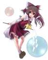 bad_id brown_eyes brown_hair bubble detached_sleeves gohei hatsuga_genmai japanese_clothes miko ribbon ribbons touhou-bebeed27e138b231df1da31ff71efc13.png