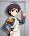 298724 - 1girl antenna_hair brown_eyes brown_hair epaulettes formal idolmaster jacket kikuchi_makoto military military_uniform muhi11234 short_hair solo suit uniform.jpg