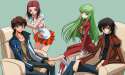 s - 210708 - 2boys 2girls absurdres black_hair blue_eyes brown_hair c.c. code_geass green_eyes green_hair.jpg