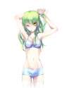 s - 418427 - 1girl armpits bad_id bra c.c. code_geass green_hair lingerie long_hair panties polka_dot pol.jpg