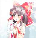 1girl _o ancomomomo ascot bow brown_eyes brown_hair detached_sleeves gohei hair_bow hair_tubes long_hair solo sweatdrop touhou-18c28b0ffdd6c849476aa35739a89845.jpg