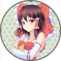 1girl _3 ascot bare_shoulders breasts brown_hair detached_sleeves female hair_tubes looking_at_viewer maki_(makidai2024) red_eyes sarashi smug solo touhou upper_body v-a0e31121ec3ade41499b0e66c2515346.png