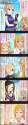 No Artist - 5girls 5koma black_eyes black_hair blonde_hair brown_eyes brown_hair character_name colored comic fujimoto_rina grey_eyes.jpg