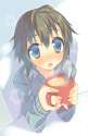 981753 - 1girl bad_id black_hair blue_eyes blush cup enomoto_hina idolmaster idolmaster_2 kikuchi_makoto mug short_hair solo sweater.jpg