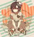 2396438 - 1girl antenna_hair bare_shoulders black_eyes black_hair blush bow character_name earrings full_body gloves hair_ornament heart high_heels highres idolmaster jewelry kikuchi_makoto name_tag nishina_ryo short_h.jpg