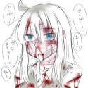 lolibooru 65066 1girl aosora_(mizore) bandage blood blue_eyes original sketch solo tears.png