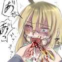 lolibooru 65013 2girls aosora_(mizore) bandage blonde_hair blood blue_eyes cutting guro knife multiple_girls original skirt tears.png