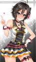 2030038 - 1girl arm_strap bad_id bare_arms bare_shoulders black_hair blush collarbone dress grey_eyes heart idolmaster idolmaster_2 inu_(marukome) jewelry kikuchi_makoto looking_at_viewer multiple_belts neckerchief pen.jpg