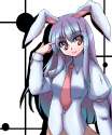 1girl akiyasu animal_ears bunny_ears dress_shirt female finger_gun lavender_hair long_hair necktie oekaki red_eyes red_necktie shirt solo touhou touhuya-079af4a97cbbee6cbf96ef840b6a8411.png