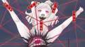 1girl ahoge dress highres horns kantai_collection loli long_hair mittens northern_ocean_hime nude open_mouth pale_skin red_eyes shi.jpg