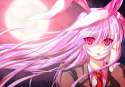 bunny_ears bunnygirl bust glowing glowing_eyes highres jpeg_artifacts long_hair looking_at_viewer moon purple_hair red_eyes takeda_aranobu touhou-9118a9cca4c6e1282c6de29552c36ec0.jpg