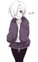 No Artist - 1girl blush ear_piercing hagane_soushi hair_over_one_eye hood hoodie idolmaster idolmaster_cinderella_girls looking_at_vie.jpg