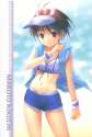 769010 - 1girl antenna_hair black_hair brown_eyes cloak front-tie_top goto_p hat highres idolmaster kikuchi_makoto shorts solo wristband.jpg