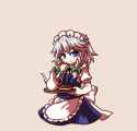 _) 1girl apron blue_eyes blush braid maid maid_apron maid_headdress short_hair silver_hair smile socha solo teapot toast touhou tsurime twin_braids-d971ea545f9f0817202558303019aa64.png