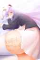 1girl 2011 animal_ears ass blazer blush body_writing bunny_ears female foreshortening gizensha huge_ass long_hair lying on_side purple_hair red_eyes solo thighhighs touhou translated white_legw.jpg