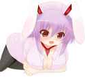 1girl alternate_costume animal_ears aoba_senkiri bad_id between_breasts black_legwear breasts bunny_ears chimunge female hat highres large_breasts long_hair necktie nurse nurse_cap pantyhose pu.jpg