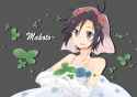 s - 984546 - 1girl ahoge black_hair bride choker dress gloves happy_birthday hasu02 highres idolmaster kikuchi_makoto short_hair solo wedding.png