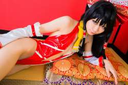 cleavage cosplay detached_sleeves hairbow mike one-piece_swimsuit swimsuit touhou.75d99ecf69a20370ce0815718a3baa0f.jpg