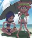 lolibooru 101830 cartoon_network hi_hi_puffy_amiyumi multiple_girls open_mouth pink_hair pussy_peek shiny_hair short_hair spread_legs uncensored yumi_yoshimura.jpg