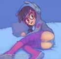 lolibooru 101848 computer conoghi glasses goldieblox headphones looking_back masturbation open_mouth pantsu pussy_juice uncensored underwear valentina_(goldieblox).jpg