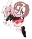 _3 animal_ears blazer bunny bunny_ears bunny_tail hug lavender_hair long_hair looking_back miniskirt pleated_skirt rabbit red_eyes ryuuga_sazanami skirt solo tail thigh-highs thighhighs touhou white_le.jpg