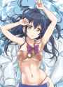 s - 3095800 - 1girl bikini blue_hair blush bow breasts long_hair love_live!_school_idol_project solo sonoda_umi.jpg