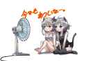 s - 711125 - ___ ___ 2girls animal_ears bad_id barefoot black_legwear blonde_hair blue_eyes camisole cat_ears ca.jpg