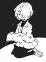 No Artist - 1girl dowman_sayman ear_piercing hair_over_one_eye idolmaster idolmaster_cinderella_girls jacket kneeling looking_at_viewe.jpg