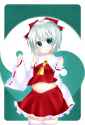 s - 1081180 - 1girl ascot bad_id blush bow cosplay detached_sleeves green_background .png